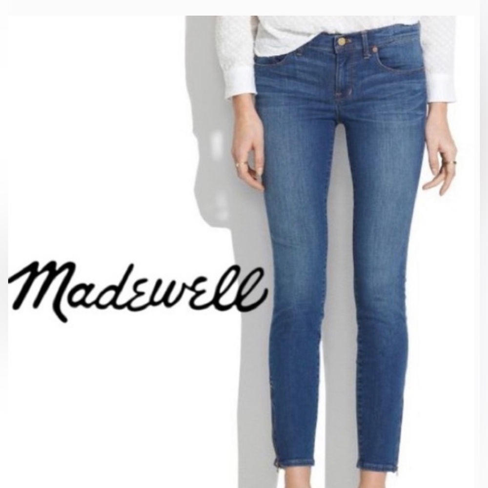 Madewell skinny ankle jeans w zippers 28